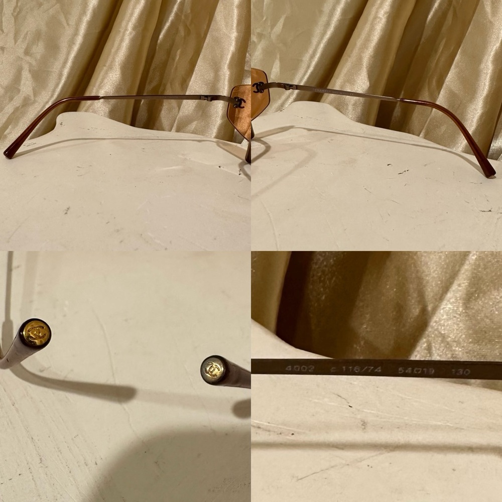 Chanel 4002 Rimless CC Vintage Y2K Sunglasses in Orange Hue - Picture 16 of 17
